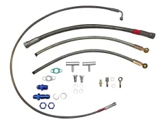 Kit de raccordement d'huile et d'eau pour moteurs VR6 R32 pour turbocompresseurs à roulements à billes avec sortie sur le tendeur de chaîne