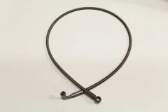 Conduite d'arrivée d'huile 1,20m avec D04 90° et raccord droit - intérieur téflon PTFE extérieur inox