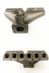 Collecteur d'échappement Rothe R32 V6 Golf 4 S3 en fonte nickélée, collecteur d'échappement T3 + T4 + S2 avec trou de 38 mm