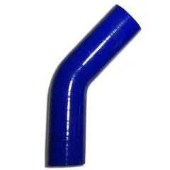 Coude silicone 45° degré 45mm diamètre intérieur bleu L 125mm 4 couches 5mm épaisseur de paroi