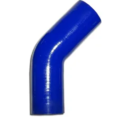 Coude silicone 45° degré 57mm diamètre intérieur bleu L 125mm 4 couches 5mm épaisseur de paroi