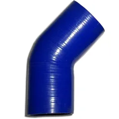 Coude silicone 45° degré 80mm diamètre intérieur bleu L 125mm 4 couches 5,5mm épaisseur de paroi
