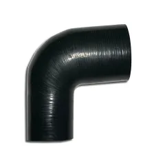 Réducteur de coude en silicone 90° degrés ø 80x63,5mm noir L 125mm 4 couches 5mm d'épaisseur de paroi