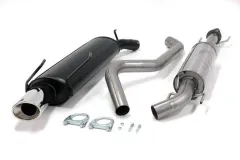 Simons Système d'échappement sport en acier chromé 90/120 mm ovale pour SAAB 9-5 Turbo 2.0/2.3 Berline/Break Pour les modèles sans ouverture dans la jupe arrière