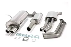 Simons Échappement sport en acier inoxydable 2x70 mm pour BMW 320i, 323i, 328i E46 M52 avec homologation CE (sans inscription)