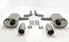 Simons Pot d'échappement sport en acier inoxydable duplex 100 mm pour Audi A6 (C6) Quattro Limousine/Avant/Allroad/Combi 2.4/2.8/3.0TFSi/3.2/4.2/2.0TDI/2.7TDI/3.0TDI