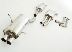 Echappement sport pour BMW 320i, 325i, 330i E46 63,5mm en acier inoxydable avec homologation CE (sans inscription)
