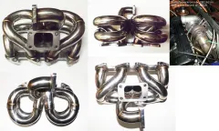 Collecteur turbo pour 16v Golf VW collecteur en éventail inox T3 bride + Audi RS2 bride WG-Flansch